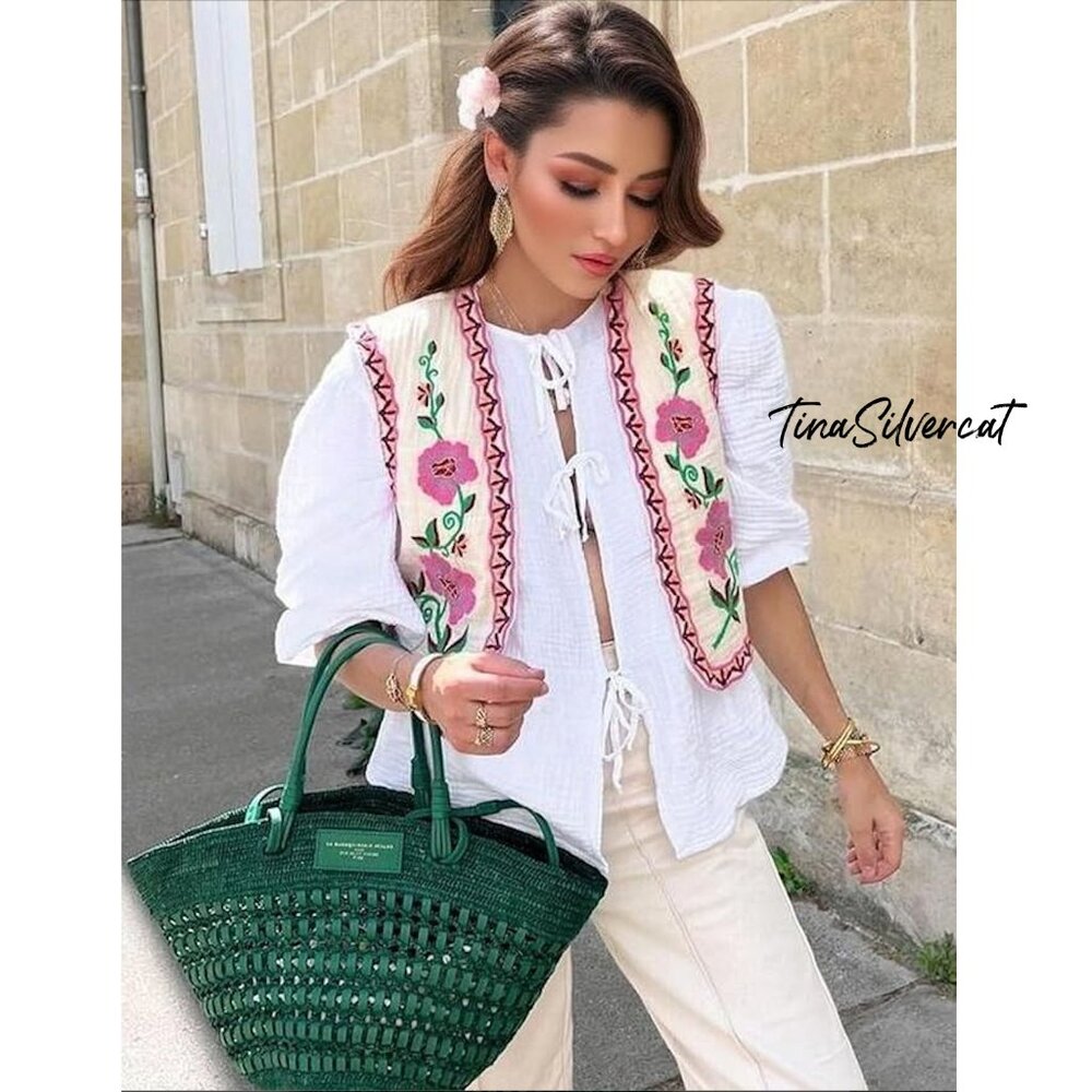 BLOGGER'S FAVE! Zara Embroidered Vest NWT - Picture 17 of 17